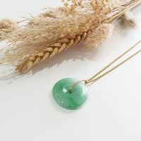 Translucent Green with Apple Green Jadeite "Auspicious Coin" Pendant (JAB007065) 4