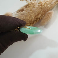 Translucent Green with Apple Green Jadeite "Auspicious Coin" Pendant (JAB007065) 3