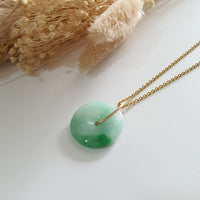 Translucent Green with Brilliant Green Jadeite "Auspicious Coin" Pendant (JAB007066) 6