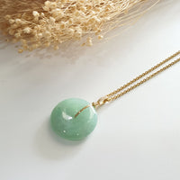 Translucent Icy Bright Green Jadeite "Auspicious Coin" Pendant (JAB007110) 6