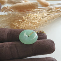 Translucent Icy Bright Green Jadeite "Auspicious Coin" Pendant (JAB007110) 4
