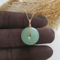 Translucent Icy Bright Green Jadeite "Auspicious Coin" Pendant (JAB007111) 4