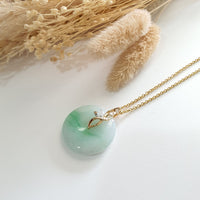 Translucent Green with Brilliant Green Jadeite "Auspicious Coin" Pendant (JAB007115) 6