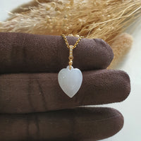 Translucent Icy Light Lavender Jadeite "My Love" Pendant (JAB007121) 1