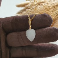 Translucent Icy Light Lavender Jadeite "My Love" Pendant (JAB007121) 3