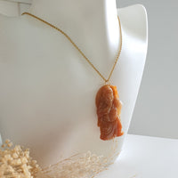 Translucent Brilliant Orange Jadeite "Majestic Guan Gong" Pendant (JAB007258) 10