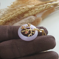 Translucency Brilliant Lavender Jadeite "Cherry Blossom" Pendant (JAB007280) 3