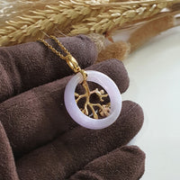 Translucency Brilliant Lavender Jadeite "Cherry Blossom" Pendant (JAB007280) 4