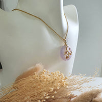 Translucency Brilliant Lavender Jadeite "Cherry Blossom" Pendant (JAB007280) 7