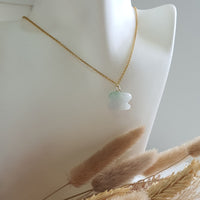 Good Translucency Icy with Green Jadeite "Rabbit with Pearl" Pendant (JAB007310) 8