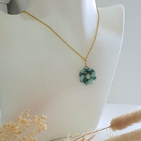 Translucent Icy Flower Green Jadeite “Eternity Knot” Pendant (JAB007399) 9