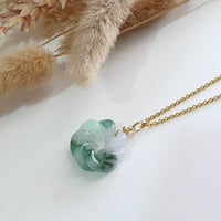 Translucent Icy Green with Lavender Jadeite “Eternity Knot” Pendant (JAB007400) 6