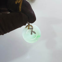 Translucent Green with Brilliant Apple Green Jadeite "Bamboo Blossom" Pendant (JAB007490) 7