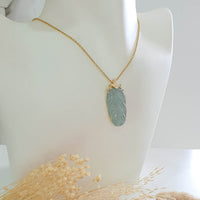 Highly Translucent Icy Blue Jadeite “Icy Foliage” Pendant (JAB007494) 8