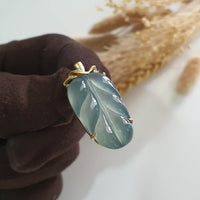 Highly Translucent Icy Blue Jadeite “Icy Foliage” Pendant (JAB007494) 5