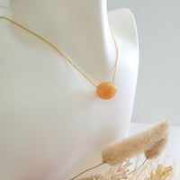 Good Translucency Icy Brilliant Orange Jadeite Carved "Ruyi & Coin" Barrel Pendant (JAB007548) 8