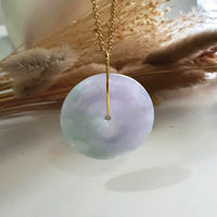 Translucent Icy Lavender and Green Jadeite “Eternal Fortune” Pendant (JAB007591) 6