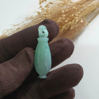 Translucent Icy Green Jadeite "Goddess’s Vase" Pendant (JAB007691) 6