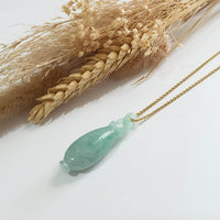 Translucent Icy Green Jadeite "Goddess’s Vase" Pendant (JAB007691) 7