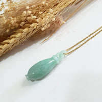 Translucent Icy Green Jadeite "Goddess’s Vase" Pendant (JAB007691) 8