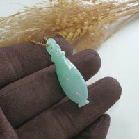 Translucent Icy Green Jadeite "Goddess’s Vase" Pendant (JAB007691) 2