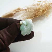 Translucent Icy Green Jadeite "Auspicious Ruyi" Pendant (JAB007693) 5