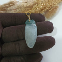 Highly Translucent Icy Green Jadeite "Ruyi of Prosperity" Pendant (JAB007811) 2
