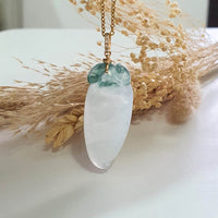 Highly Translucent Icy Green Jadeite "Ruyi of Prosperity" Pendant (JAB007811) 6