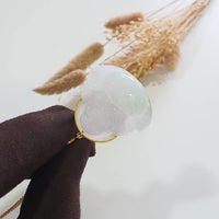 Good Translucency Icy Lavender with Green "Laughing Buddha" Pendant (JAB007820) 8