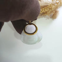 Good Translucency Icy Lavender with Green "Laughing Buddha" Pendant (JAB007820) 6