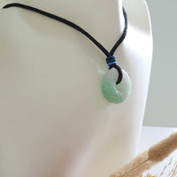 Translucent Icy Apple Green with White Jadeite "Ruyi & Flower" Pendant (JAB007822) 8