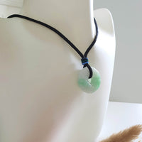 Translucent Icy Apple Green with White Jadeite "Ruyi & Flower" Pendant (JAB007822) 7