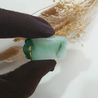 Translucent Icy Flower Green with Apple Green Jadeite “Blissful” Pendant (JAB007853) 4