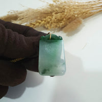 Translucent Icy Flower Green with Apple Green Jadeite “Blissful” Pendant (JAB007853) 6