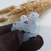 Good Translucency Icy Lavender Jadeite "Propserity Galloping Horse" Pendant (JAB007919) 7