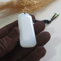 Translucent White Nephrite “Wu Shi Pai” Pendant (JAB007922) 4