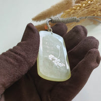 Translucent Icy Yellow Nephrite “Yellow Dzambala” Pendant (JAB007924) 6