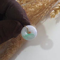 Translucent Lilac with Apple Green Jadeite Donut Pendant (JAB008081) 4