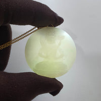 Translucent Icy Light Green Jadeite " Manjushri " Pendant (JAB008115) 8