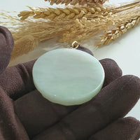 Translucent Icy Light Green Jadeite " Manjushri " Pendant (JAB008115) 6