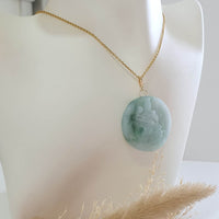 Translucent Icy Green Jadeite "Samantabhadra with Elephant” Pendant (JAB008116) 9