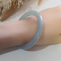 Translucent Icy Bluish Lavender and Green Jadeite Princess Round Bangle (JAC002377) 8