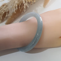 Translucent Icy Bluish Lavender and Green Jadeite Princess Round Bangle (JAC002377) 7
