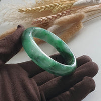 Translucent Brilliant Forest Flower Green “Scenery” Jadeite Bangle (JAC002429) 4