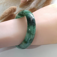 Translucent Brilliant Forest Flower Green “Scenery” Jadeite Bangle (JAC002430) 10