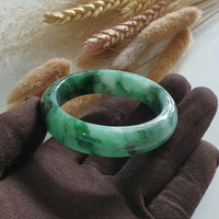 Translucent Brilliant Forest Flower Green “Scenery” Jadeite Bangle (JAC002430) 5