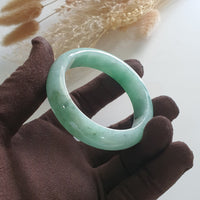Translucent Green with Bluish Green Jadeite Bangle (JAC002514) 7