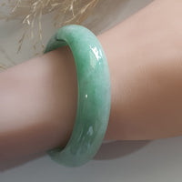 Translucent Green with Bluish Green Jadeite Bangle (JAC002514) 8