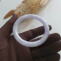Translucent Brilliant Lavender Jadeite "Princess Round" Bangle (JAC002699) 4