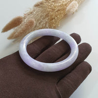 Translucent Brilliant Lavender Jadeite "Princess Round" Bangle (JAC002699) 3